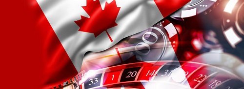 Canadian Flag with roulette wheel